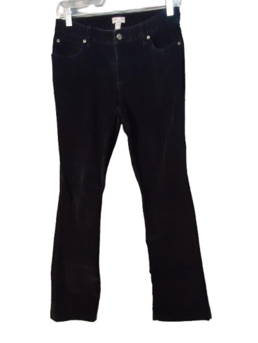J Jill Authentic Fit Below Waist Fine Wale Corduroy Jeans Size 4 Stretch Black